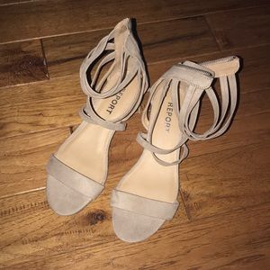 Report wedge ankle zip sandals size 9 Taupe